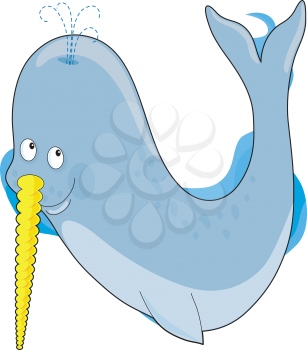 Royalty Free Clipart Image of a Narwhal in the Shape of an N