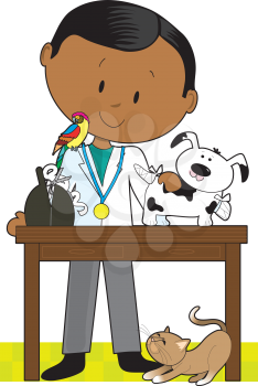 Royalty Free Clipart Image of a Veterinarian
