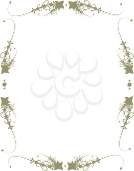 Royalty Free Clipart Image of a Decorative Frame With Stars