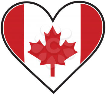 Royalty Free Clipart Image of a Canadian Flag in a Heart
