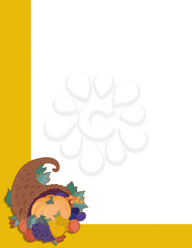 Royalty Free Clipart Image of a Border With Cornucopia