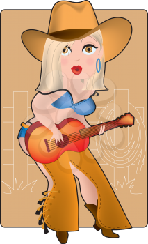 Royalty Free Clipart Image of a Cowgirl