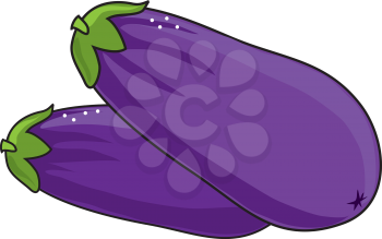 Royalty Free Clipart Image of Eggplants