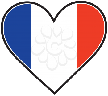Royalty Free Clipart Image of a French Flag in a Heart