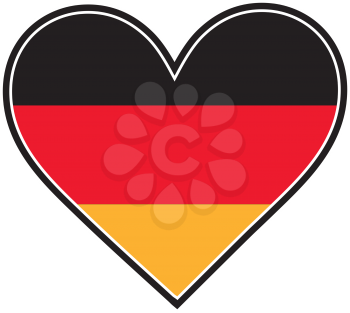 Royalty Free Clipart Image of a German Flag Shaped Like a Heart