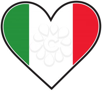 Royalty Free Clipart Image of an Italian Flag in a Heart