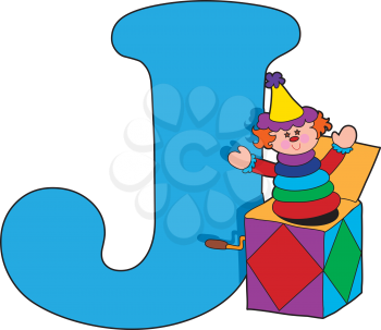 Royalty Free Clipart Image of a J For Jack-in-the-Box
