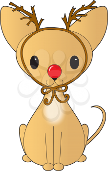 Royalty Free Clipart Image of a Chihuahua With Antlers