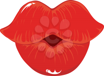 Royalty Free Clipart Image of Bright Puckered Lips