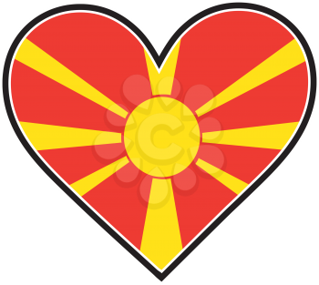 Royalty Free Clipart Image of a Macedonian Flag in a Heart