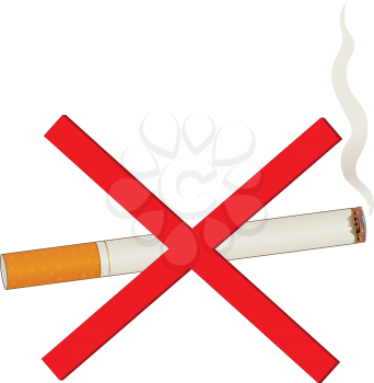 Royalty Free Clipart Image of a Cigarette With an X