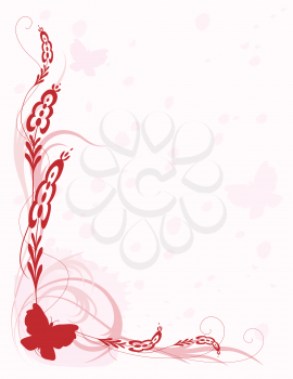 Royalty Free Clipart Image of a Border With a Butterfly