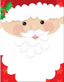 Royalty Free Clipart Image of Santa With Space on His Beard for Text