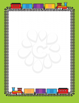 Royalty Free Clipart Image of a Train Track Border