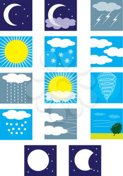 Royalty Free Clipart Image of Weather Symbols