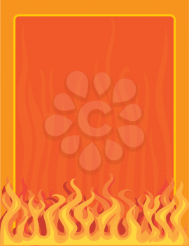 A border or frame featuring fire and flames along the bottom edge