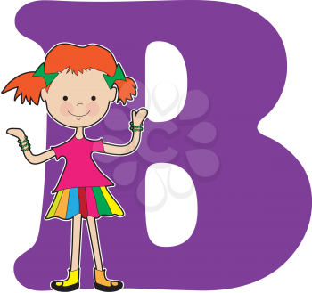 A young girl holding bracelets to stand for the letter B