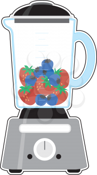 Royalty Free Clipart Image of Blender With Fruit in Them