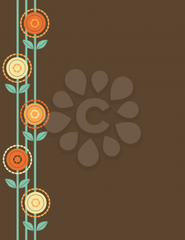 Royalty Free Clipart Image of a Background With a Flower Border