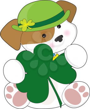 Royalty Free Clipart Image of a Cute St. Patrick's Day Pup