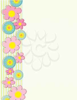 Royalty Free Clipart Image of a Background With a Floral Border