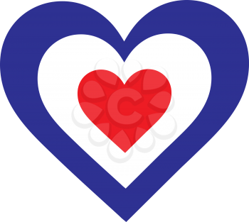 Royalty Free Clipart Image of a Heart Within a Heart Symbolizing France