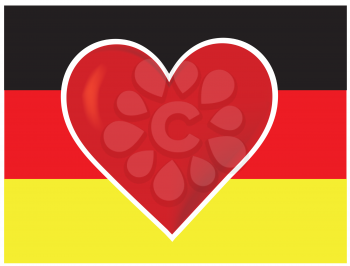 Royalty Free Clipart Image of a Heart on a German Flag