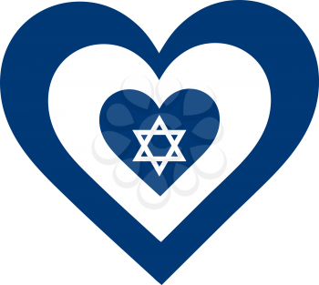 Royalty Free Clipart Image of a Heart With a Star of David Inside a Heart