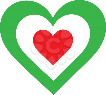Royalty Free Clipart Image of a Heart Inside a Heart Symbolizing a Love of Italy