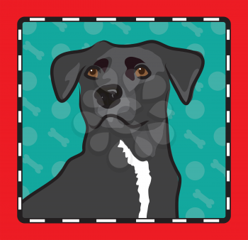 Royalty Free Clipart Image of a Mixed Breed Dog