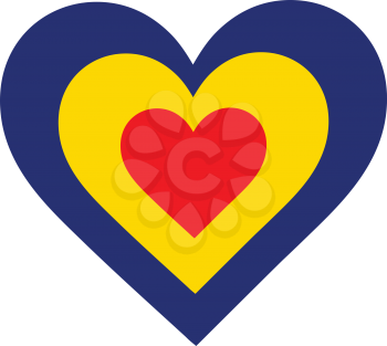 Royalty Free Clipart Image of a Heart Inside a Heart Symbolizing Love of Romania
