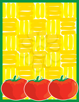 Royalty Free Clipart Image of a Tomato Background