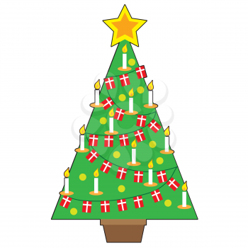 A stylized design of a traditional Danish Christmas tree