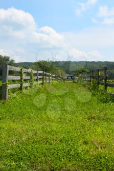 Royalty Free Photo of a Fenced Field