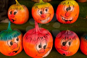 Royalty Free Photo of Funny Pumpkin Faces