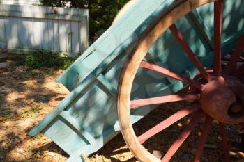 Royalty Free Photo of an Old Wagon Wheel