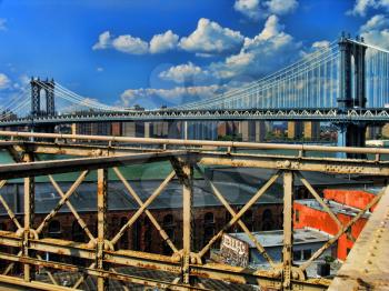 A view of Manhattan Bridge in HDR.
