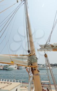 Views of the private sail yacht.