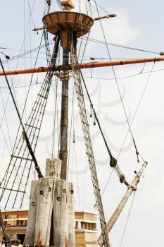 Rigging on the ancient tall ship.