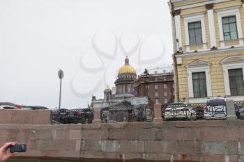 SAINT PETERSBURG, RUSSIA - APRIL 22:Street views of Saint Petersburg, Russia on April 22, 2015.