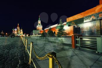 MOSCOW, RUSSIA - The Kremlin is a fortified complex at the heart of Moscow, overlooking the Moskva River to the south, Saint Basil's Cathedral and Red Square to the east, and the Alexander Garden to t