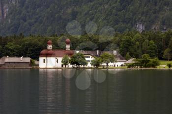 Scenic Lake Konigsee in Bavarian Alps.