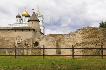 The ancient Kremlin in the city of Pskov.
