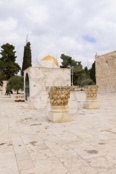 View of Al-Aqsa mosque on the Temple Mount in Jerusalem. The third holiest place in Islam.