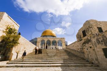 Jerusalem, Israel- March 14,2017:View of the Dome Of The Rock at Temple Mount in Old Jerusalem, the third holiest place in Islam.