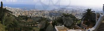 Panoramic view of the Mediterranean Port of Haifa in Israel.