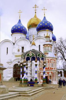 Sergiev Posad, Russia-April 9, 2015: The Trinity Lavra of St. Sergius is the most important Russian monastery and the spiritual centre of the Russian Orthodox Church.