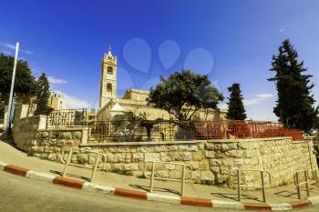 Bethlehem, West Bank- March 12, 2017: Bethlehem is a Palestinian town south of Jerusalem in the West Bank. The biblical birthplace of Jesus, it’s a major Christian pilgrimage destination. 