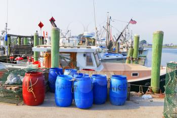 Galilee, Rhode Island, USA-May 11,2017: Galilee is a home to the largest fishing fleet in Rhode Island.