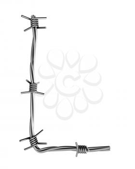 Royalty Free Clipart Image of a Barbed Wire L